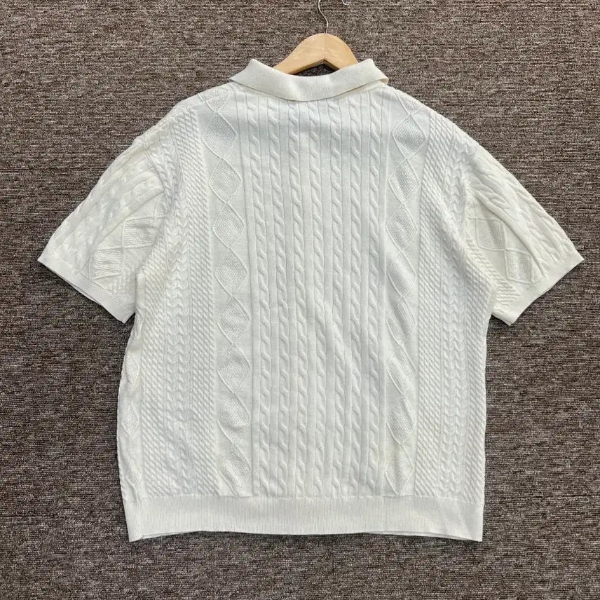 [BUNJANG] Trillion Cable Knit Short Sleeve Polo T-Shirt L / 트릴리온 케이블 니트 반팔 카라티 L