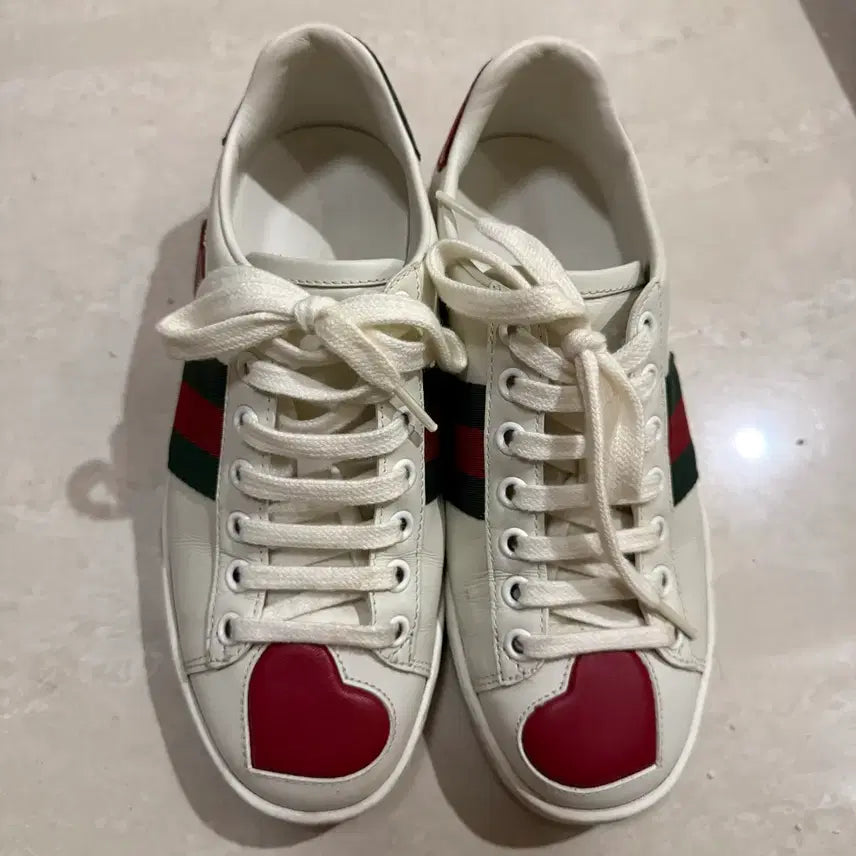 [BUNJANG] Gucci Ace Heart Sneakers Shoes Size 34 / 구찌 에이스 하트 스니커즈 운동화 220 34사이즈