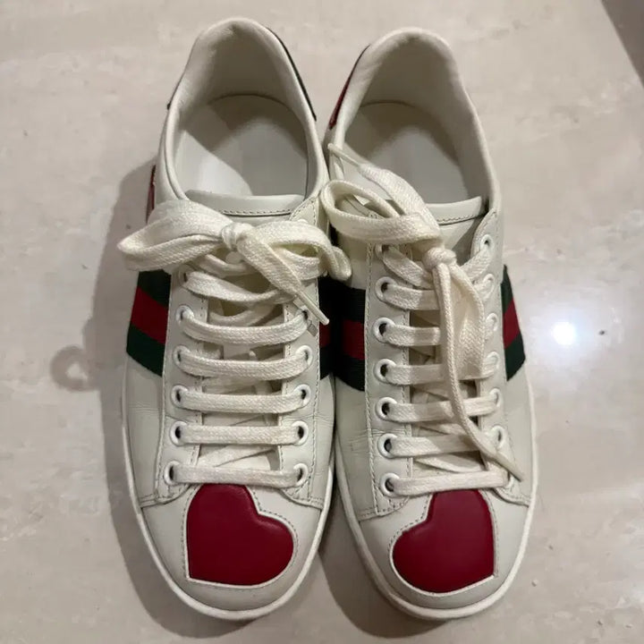 [BUNJANG] Gucci Ace Heart Sneakers Shoes Size 34 / 구찌 에이스 하트 스니커즈 운동화 220 34사이즈