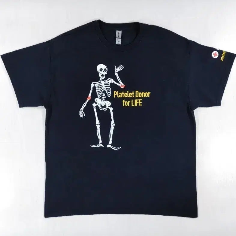 [BUNJANG] American Red Cross Skeleton Short Sleeve T-Shirt XL / 미국 적십자 해골 반팔 티셔츠 XL