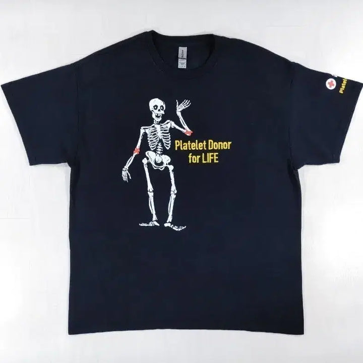 [BUNJANG] American Red Cross Skeleton Short Sleeve T-Shirt XL / 미국 적십자 해골 반팔 티셔츠 XL