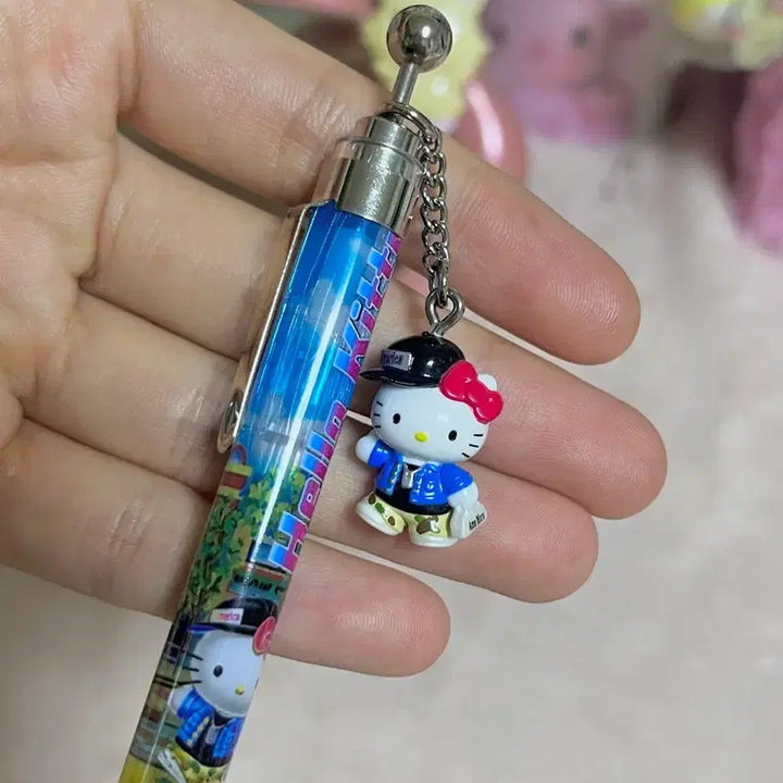 [BUNJANG] Hello Kitty Hip Hop Style Ballpoint Pen Keychain / 힙합 키티스트랩 볼펜 키링 고전키티 헬로키티 양키 양아치 아메리카