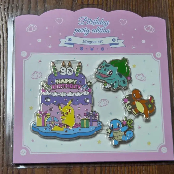 [BUNJANG] Pokemon 30th Anniversary Birthday Party Edition Magnet Set / 포켓몬스터 30주년 생일파티 에디션 마그넷 세트