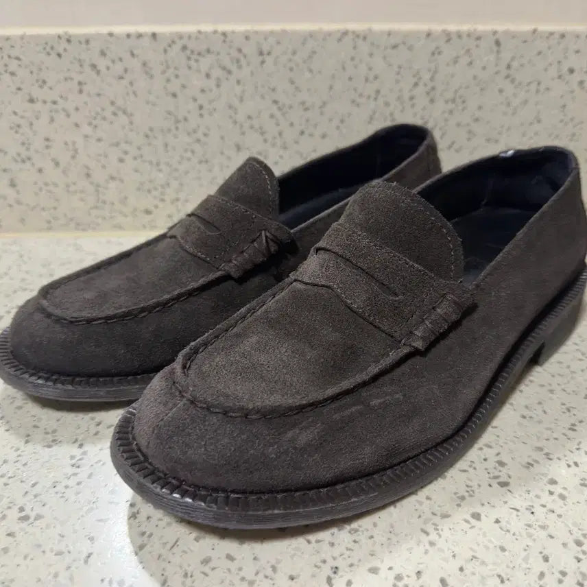 [BUNJANG] Yase Waffle Cowhide Split Loafers Brown / 야세 와플 카우하이드 스플리트 로퍼 브라운 (260)