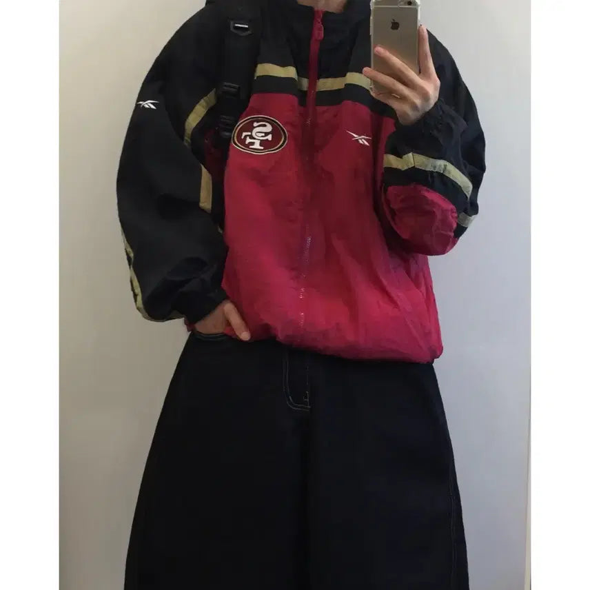 [BUNJANG] Reebok x NFL San Francisco 49ers Old School Windbreaker / Reebok 리복 x NFL San Francisco 49ers 올드스쿨