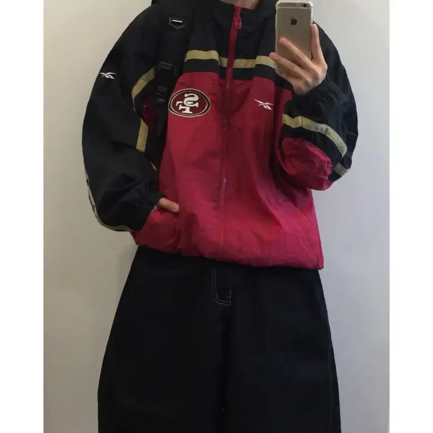 [BUNJANG] Reebok x NFL San Francisco 49ers Old School Windbreaker / Reebok 리복 x NFL San Francisco 49ers 올드스쿨
