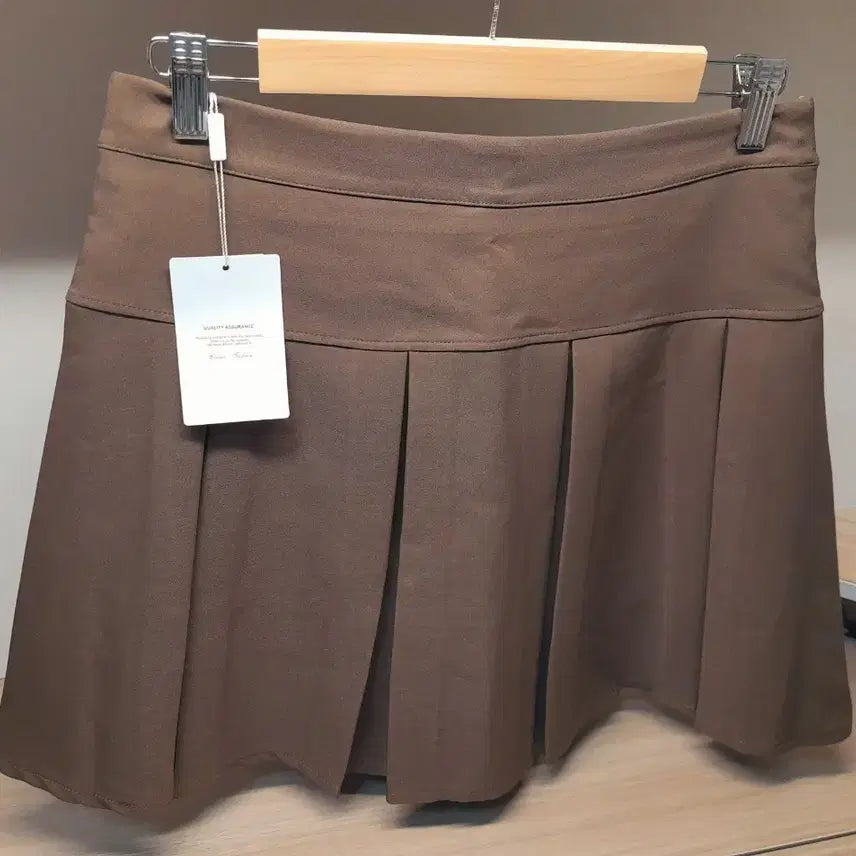 [BUNJANG] Light Brown Pleated Mini Skirt / 연브라운 플리츠 미니스커트