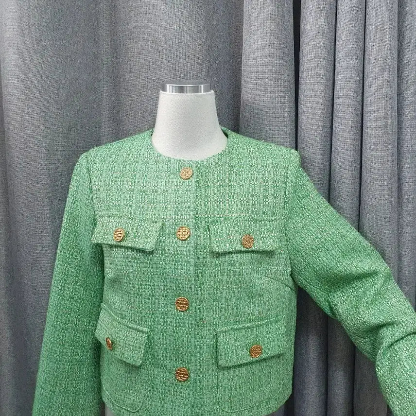 [BUNJANG] Green Gold Twill Jacket / 그린 금장 트윌자켓