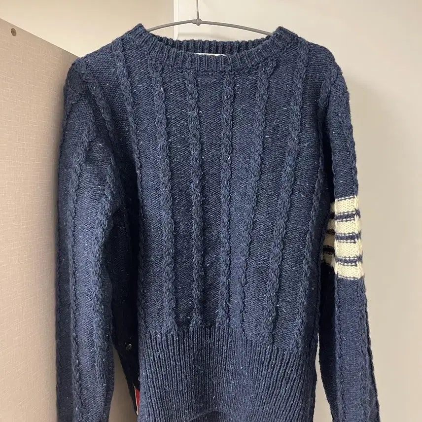 [BUNJANG] Thom Browne Navy Donegal Knit Size 3 / 톰브라운 네이비 도네갈 니트/ 사이즈3