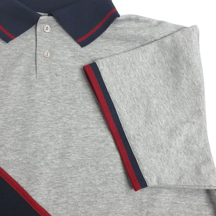 [BUNJANG] Romantic Crown Line Logo Short Sleeve Polo Shirt Grey / 로맨틱크라운 라인로고 반팔카라티 그레이 (M)