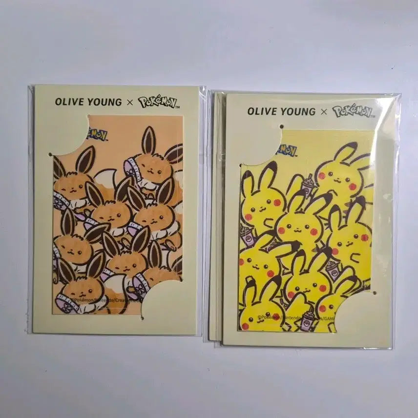 [BUNJANG] Sealed Pokemon Card Sticker Pikachu Eevee Set / [미개봉] 올리브영 딜라이트 포켓몬 카드스티커 (피카츄 이브이)