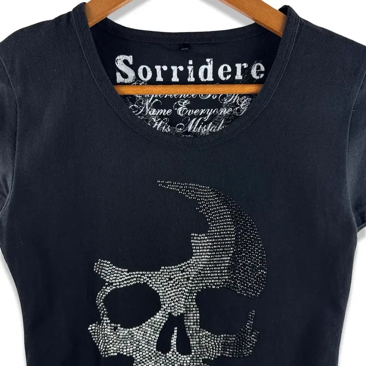 [BUNJANG] Punk Skull Rhinestone T-Shirt / JPN 펑크 스컬 라인스톤  슬리브3330