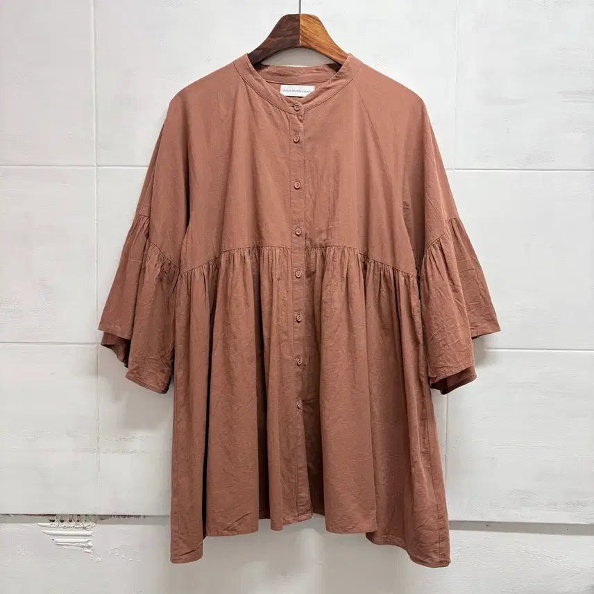 [BUNJANG] SEASON REASON by Lin&amp;Red Brick Mori Shirring Blouse M / SEASON REASON by Lin&amp;Red 브릭 모리 셔링 블라우스 M