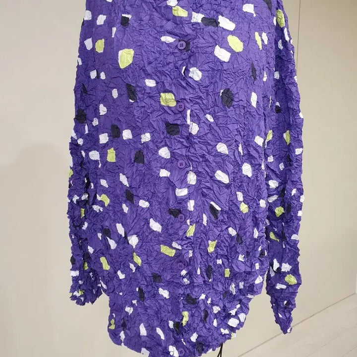 [BUNJANG] Unique Wrinkled Purple Dotted Jacket / 주름 퍼플 도트 자켓