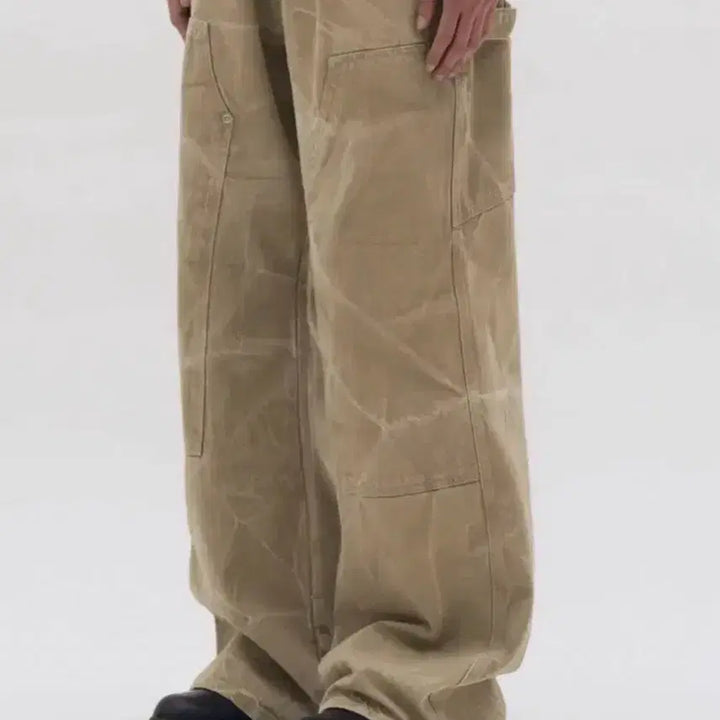 [BUNJANG] Gamma Gallery Wide Beige Cotton Pants / 와이드 베이지 코튼 팬츠 (감마갤러리)