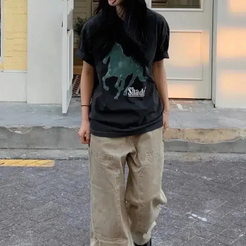 [BUNJANG] Gamma Gallery Wide Beige Cotton Pants / 와이드 베이지 코튼 팬츠 (감마갤러리)