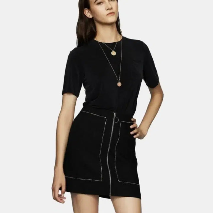 [BUNJANG] Maje Black Skirt Size 36 (Tailored to 34) / 마쥬 스커트