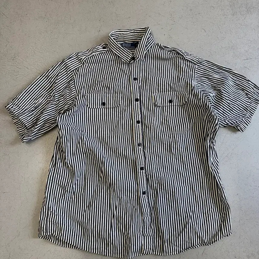 [BUNJANG] Polo Ralph Lauren Striped Short Sleeve Shirt / 폴로 랄프로렌 스트라이프 반팔셔츠