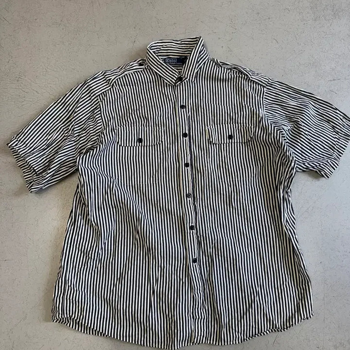 [BUNJANG] Polo Ralph Lauren Striped Short Sleeve Shirt / 폴로 랄프로렌 스트라이프 반팔셔츠