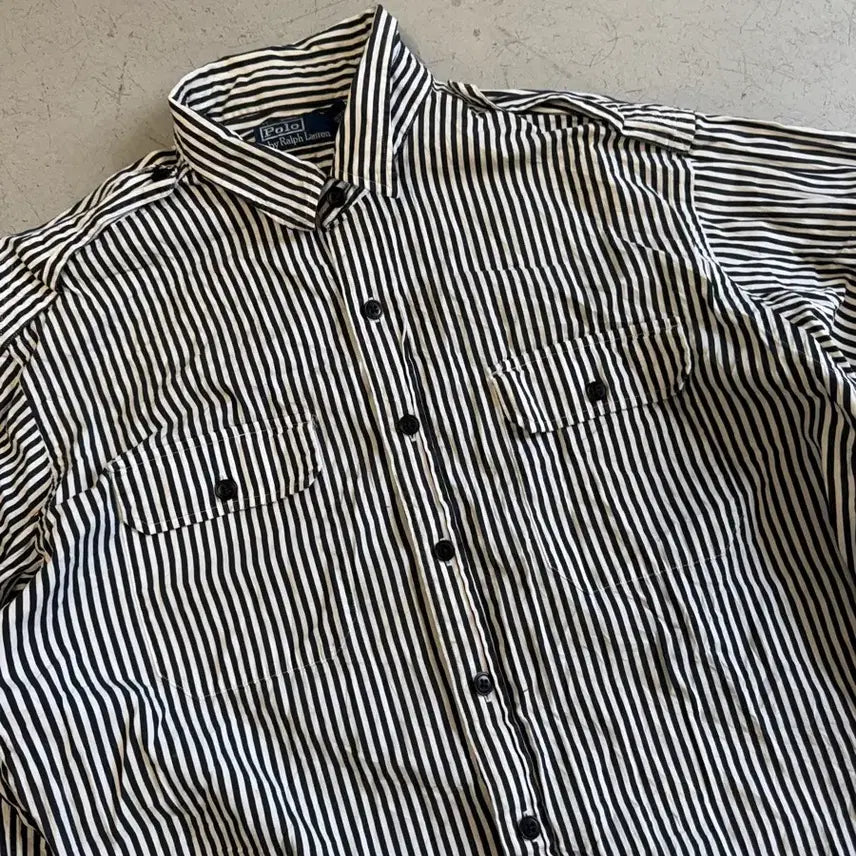 [BUNJANG] Polo Ralph Lauren Striped Short Sleeve Shirt / 폴로 랄프로렌 스트라이프 반팔셔츠