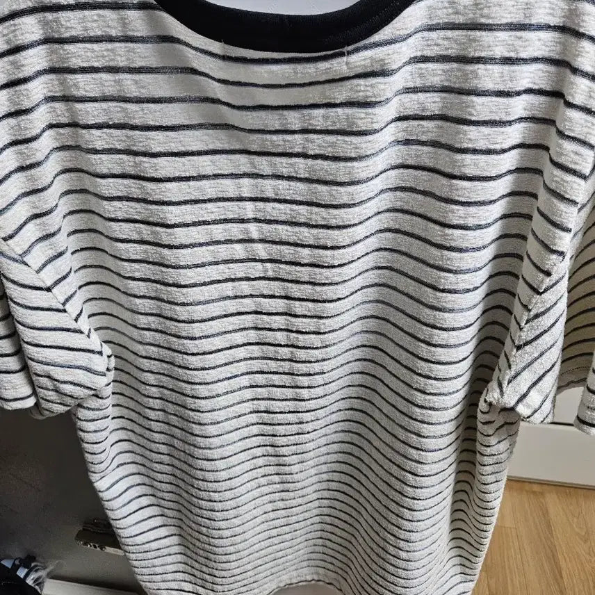 [BUNJANG] None Blank Stripe Half Sleeve T-Shirt - Black / 넌블랭크 스트라이프 반팔티
