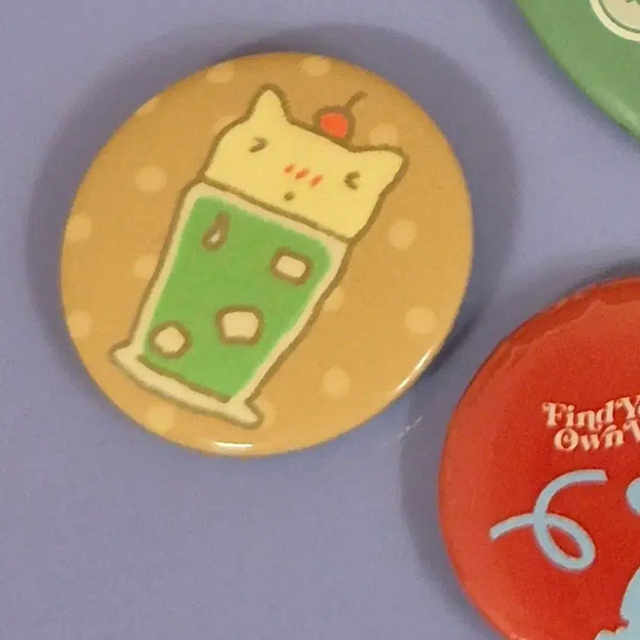 [BUNJANG] Melon Soda Cat Badge / 메론소다 뱃지 고양이