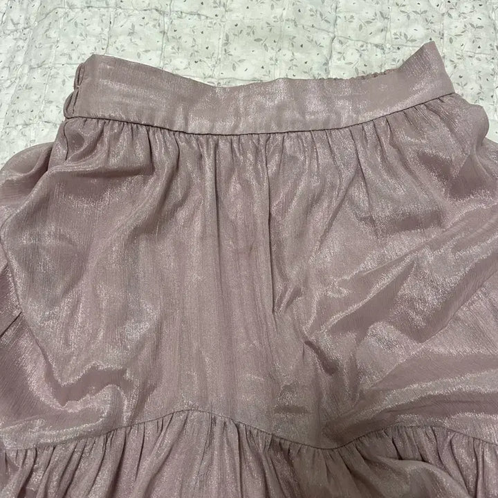 [BUNJANG] Deep Pink Pearl 3-Tier Ruffle Maxi Skirt / 딥분홍색 펄 3단 프릴 캉캉 밴딩 롱치마 스커트