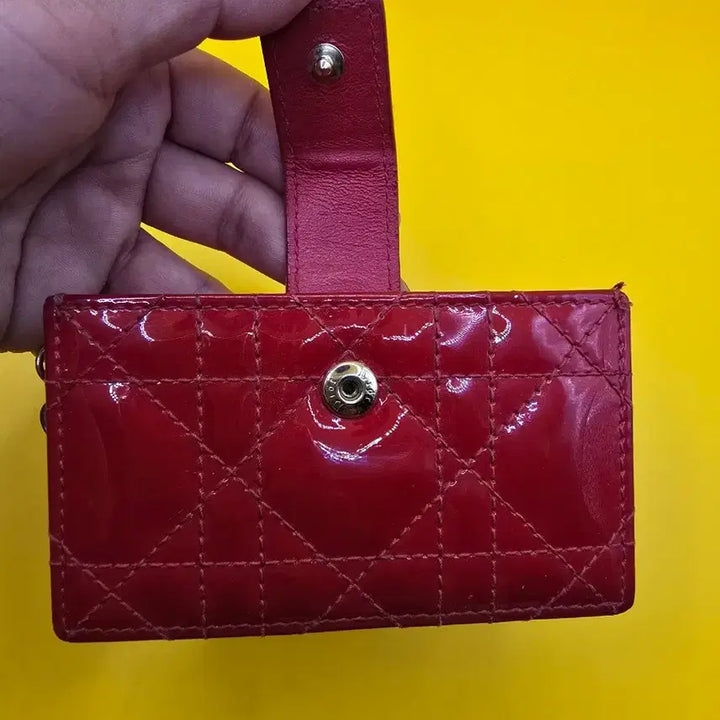 [BUNJANG] Dior Lady Card Holder Red Patent / 디올 레이디 카드지갑 / 레드 페이턴트
