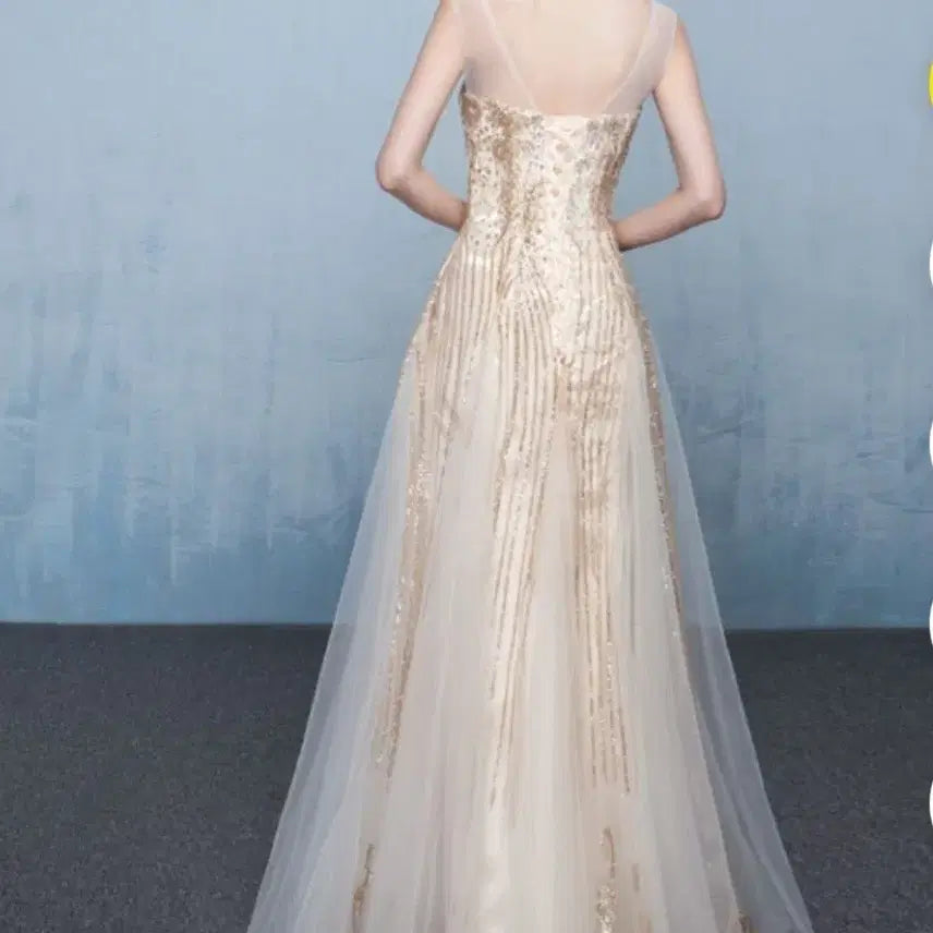 [BUNJANG] Gold Sequin Long Dress / 골드 스팽글 롱 드레스(55)