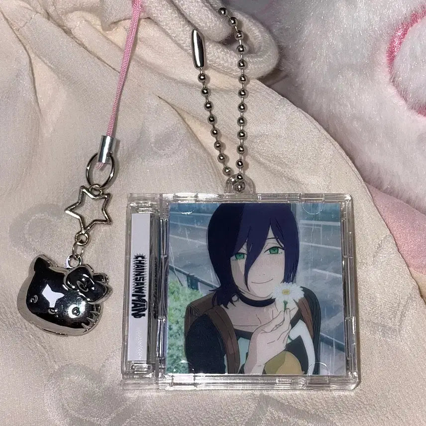 [BUNJANG] Chainsaw Man NFC Double-Sided Acrylic CD Keychain / [체인소 맨] NFC 공중전화 레제 양면 아크릴 CD 키링