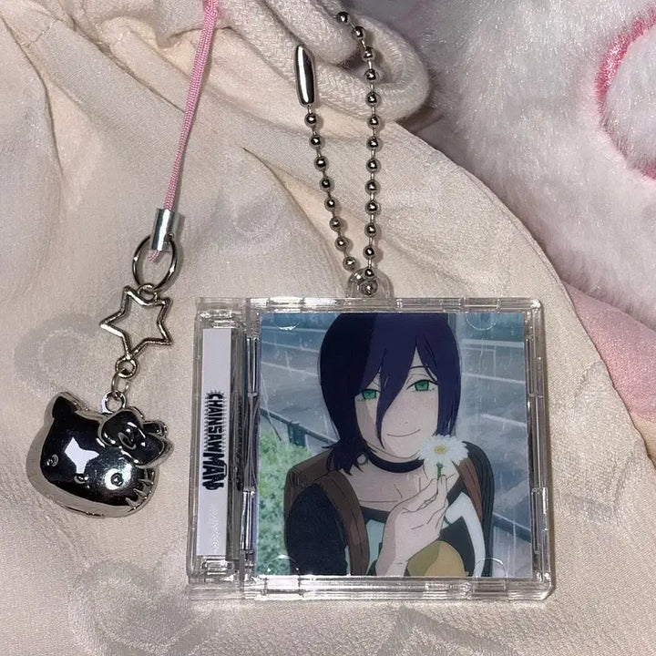 [BUNJANG] Chainsaw Man NFC Double-Sided Acrylic CD Keychain / [체인소 맨] NFC 공중전화 레제 양면 아크릴 CD 키링