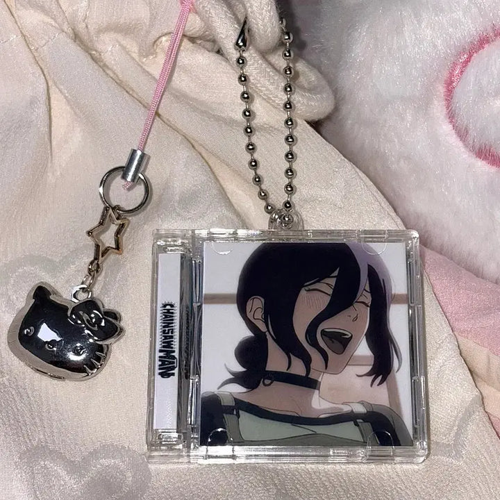 [BUNJANG] Chainsaw Man NFC Double-Sided Acrylic CD Keychain / [체인소 맨] NFC 공중전화 레제 양면 아크릴 CD 키링