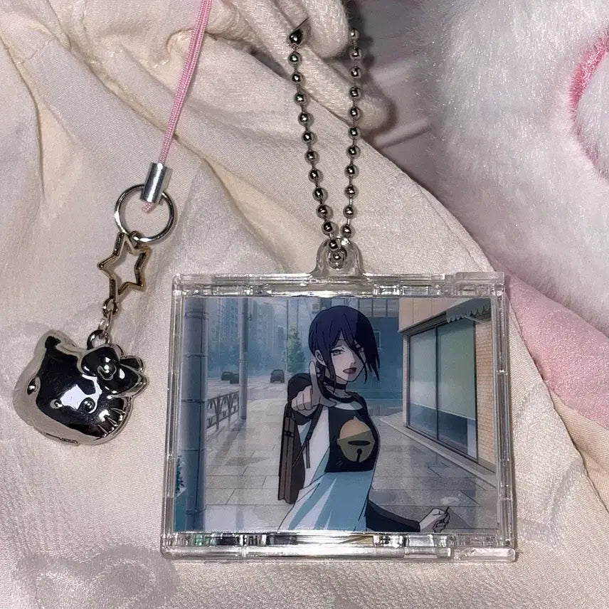 [BUNJANG] Chainsaw Man NFC Double-Sided Acrylic CD Keychain / [체인소 맨] NFC 공중전화 레제 양면 아크릴 CD 키링