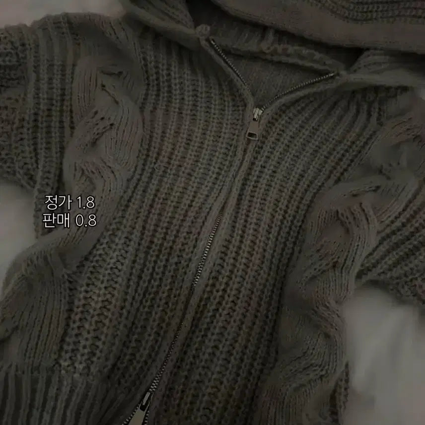[BUNJANG] Thick Knit Hooded Zip-Up / 에이블리 후드집업 니트