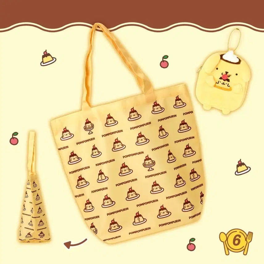 [BUNJANG] Pompu Birthday Series Eco Bag + Pouch Set / 폼푸 생일시리즈 에코백+파우치 세트