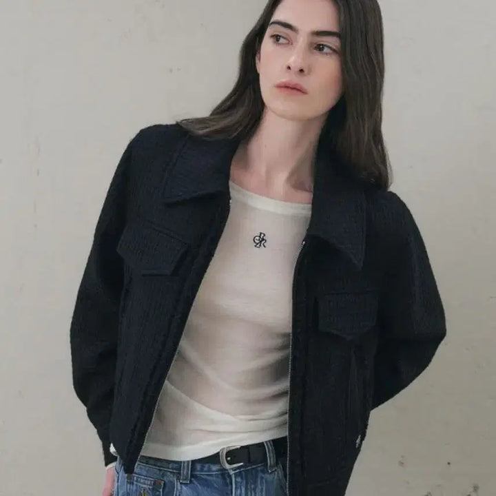 [BUNJANG] CITYBREEZE Tweed Collar Jacket / 시티브리즈 트위드 카라 자켓