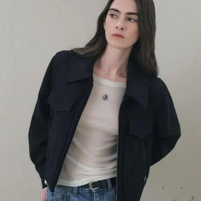 [BUNJANG] CITYBREEZE Tweed Collar Jacket / 시티브리즈 트위드 카라 자켓