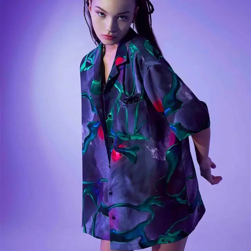 [BUNJANG] Kimzisu 3D Printed Short Sleeve Shirt / Kimzisu 킴지수 3D 프린티드 반팔셔츠