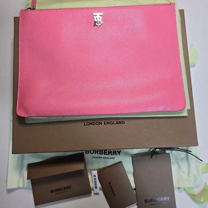 [BUNJANG] Burberry Pink Leather Clutch Bag / 정품 버버리 핑크 가죽 클러치백