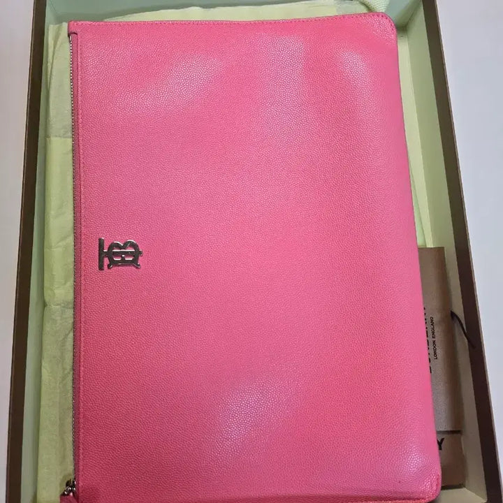[BUNJANG] Burberry Pink Leather Clutch Bag / 정품 버버리 핑크 가죽 클러치백