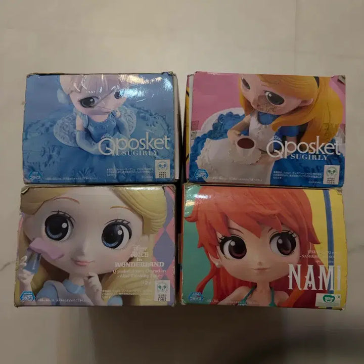 [BUNJANG] Q posket Disney &amp; One Piece Figures (Set of 4) / Qposket 큐포스켓 디즈니 원피스 피규어 4종