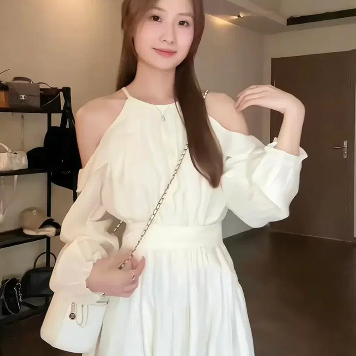 [BUNJANG] White Chiffon Long Dress / 휴양지 화이트 쉬폰 롱 원피스