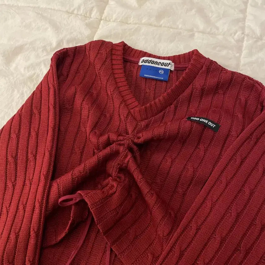 [BUNJANG] Odd One Out Red Cable Knit Sweater / odd one out 레드 꽈배기 니트