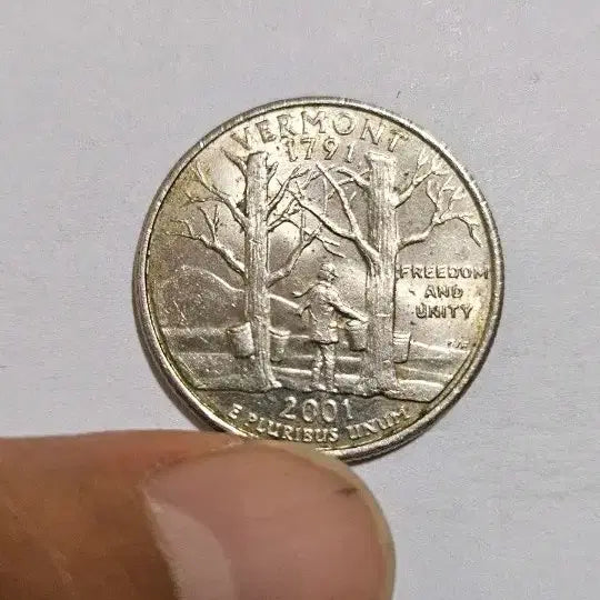 [BUNJANG] 2001 Vermont Quarter Commemorative Coin (USA) / 미국 2001년 25센트 버몬트 쿼터 기념 주화(외국동전)A12