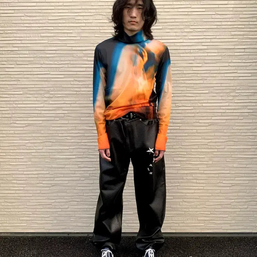[BUNJANG] Mosaic Society Star Leather Pants / 모자이크 소사이어티 스타 레더팬츠