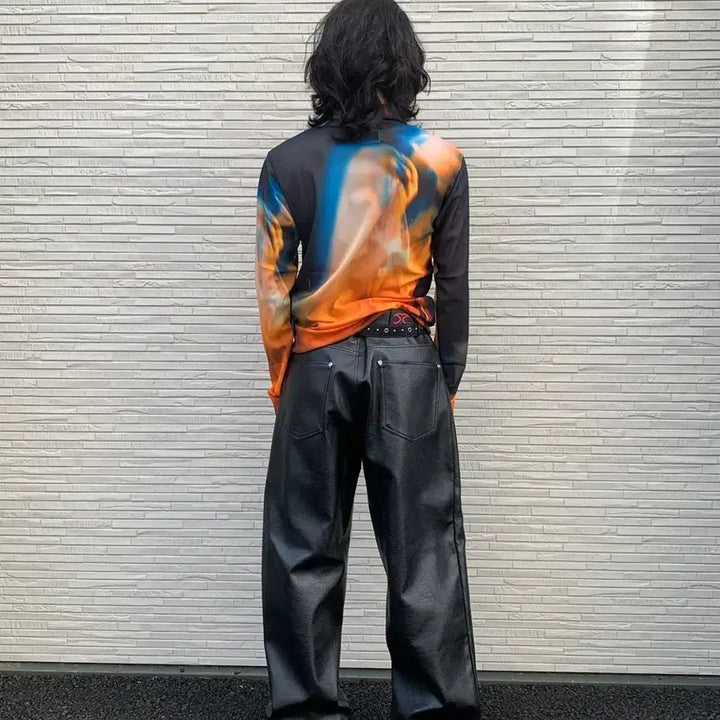 [BUNJANG] Mosaic Society Star Leather Pants / 모자이크 소사이어티 스타 레더팬츠