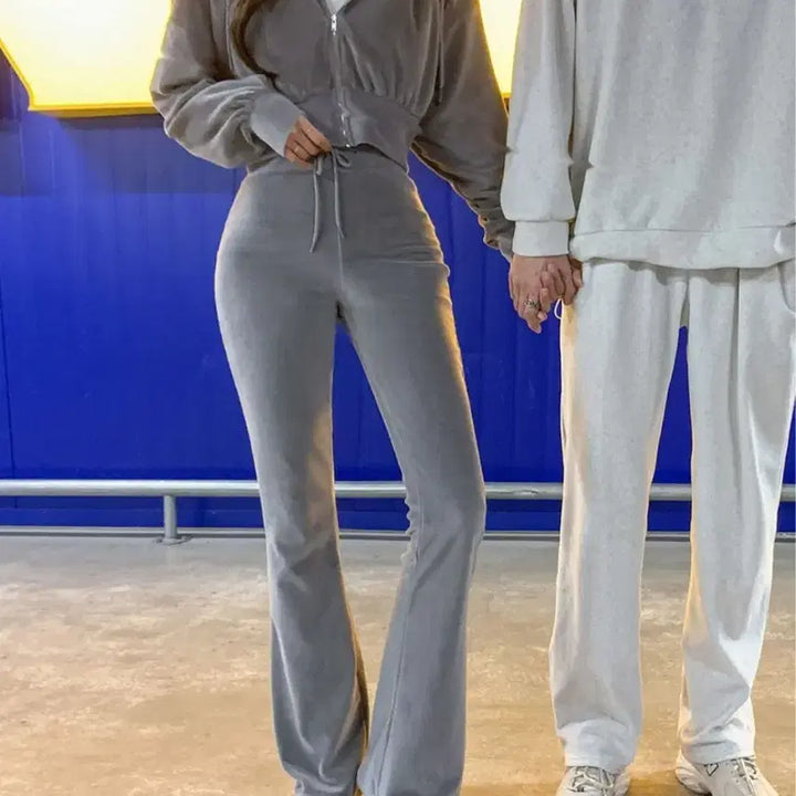 [BUNJANG] Loversome (Loversome) Cotton Blend Training Set (Hooded Zip-up &amp; Bell Bottom Pants) / (새상품 택있음,18->16)러브썸원 제작 트레이닝 세트 2개