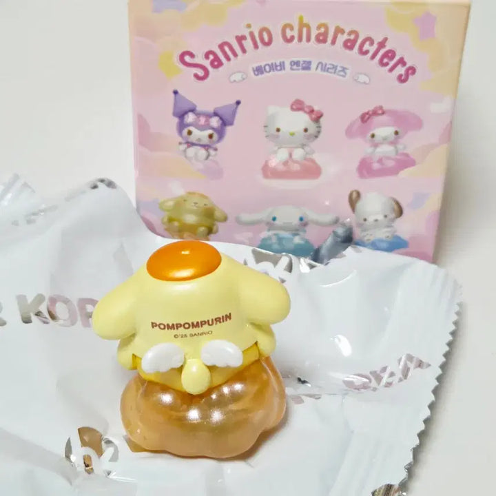 [BUNJANG] Sanrio Baby Angel Series Glitter Pompompurin Light-Up Figure / 산리오 베이비엔젤 시리즈 반짝이 폼폼푸린