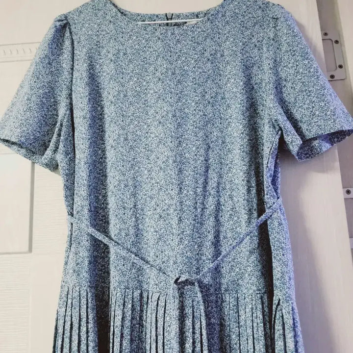 [BUNJANG] Floral Pleated Long Dress / 잔꽃 플리츠 롱 원피스
