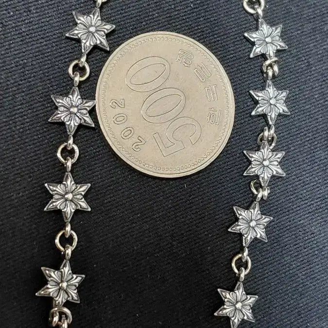 [BUNJANG] 925 Sterling Silver Bracelet 12g with Star Charm / 법정순은 925명품 팔찌 12g